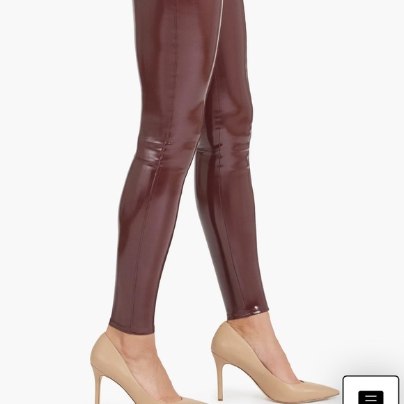 SPANXshape Faux Leather Patent Leggings Pull On Ankle Pants Size Medium NEW - Picture 13 of 15